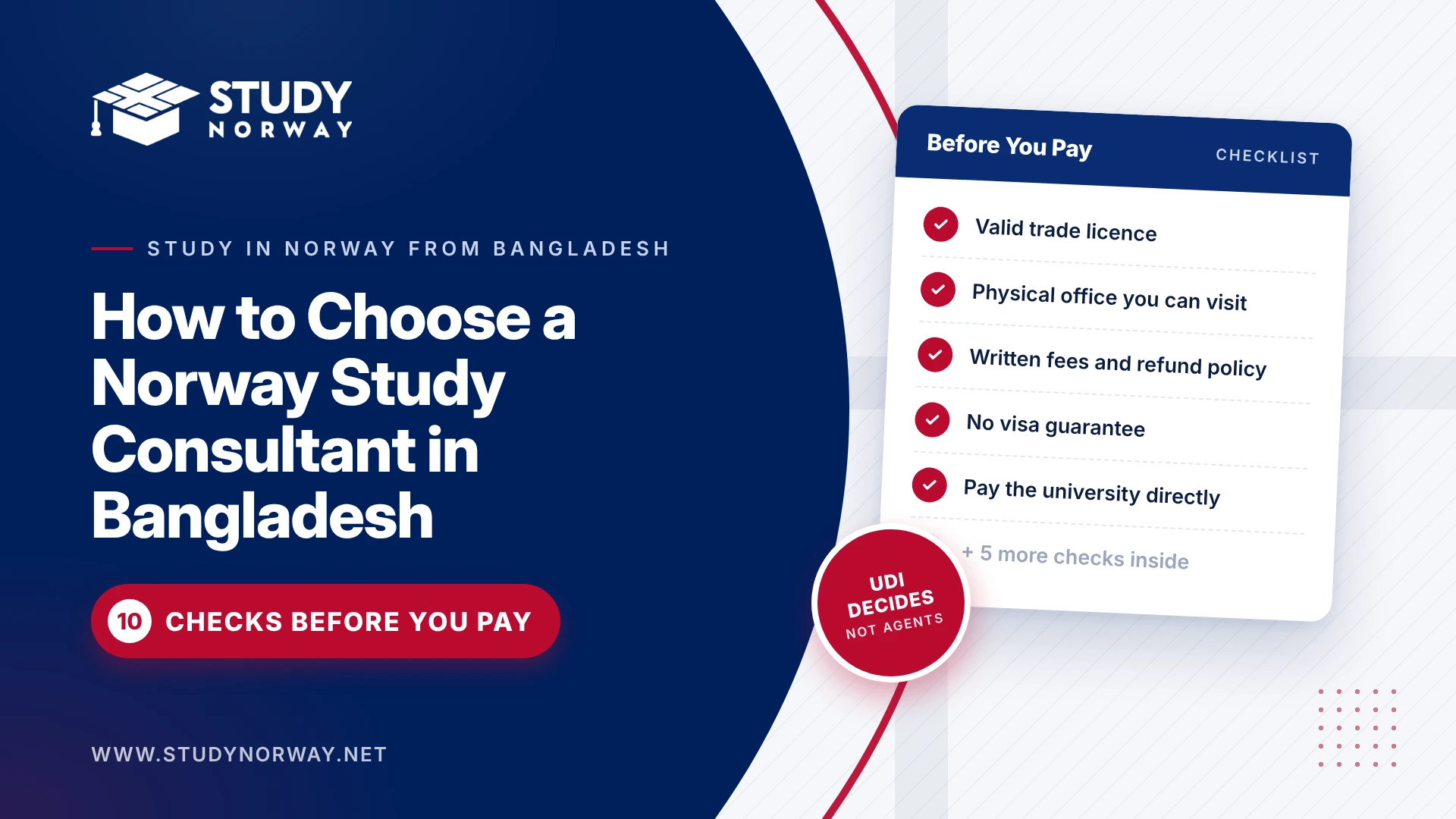Checklist for choosing a Norway study consultant in Bangladesh